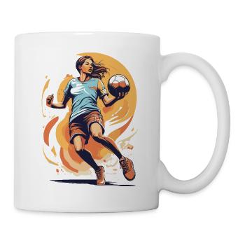 Handballerin Ikonischer Style & Streetwear - Tasse - Weiß - Rechts