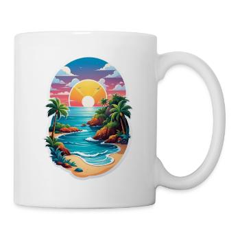 plage vacances soleil mer - Mug blanc - blanc - Droite