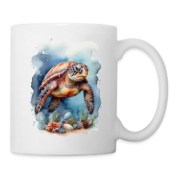 Sea's turtle under water - Mug - white - Right