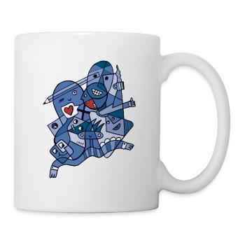 Harmonie in Vielfalt Blaue Version - Tasse - Weiß - Rechts