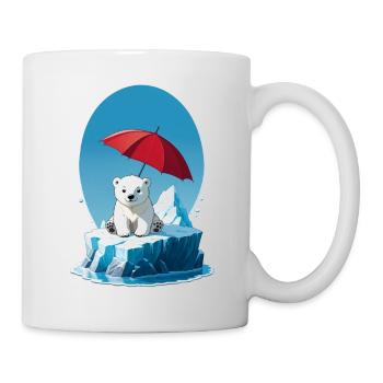 Eisbär, Eis & Sonnenschirm - Tasse - Weiß - Rechts
