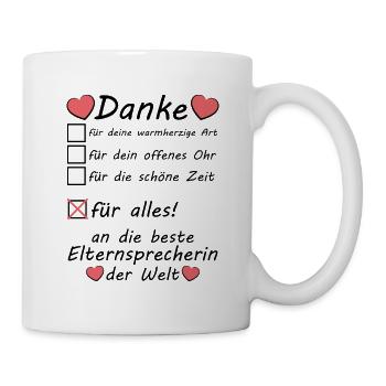 Elternsprecherin Dankeschön Sagen zum Abschied - Tasse - Weiß - Rechts