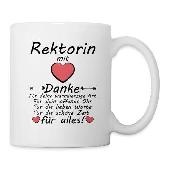 Danke an Rektorin Abschiedsgeschenk zum Abschied - Tasse - Weiß - Rechts