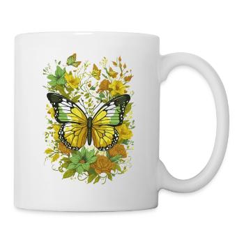 Schmetterling Insekt Schmetterling Natur Sommer bunte Kunst - Tasse - Weiß - Rechts