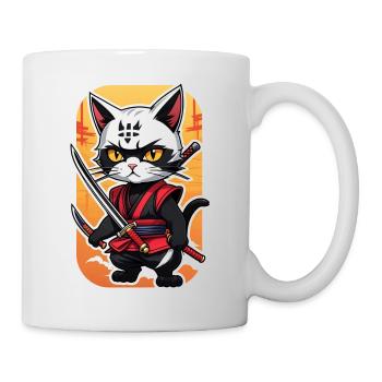 Ninja Cat - Samurai Kitten - Mug - white - Right