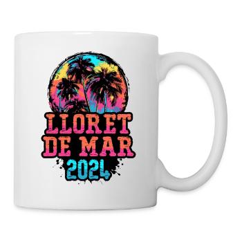 Lloret De Mar 2024 Team Palmen Bunt - Tasse - Weiß - Rechts