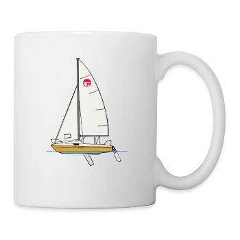 FAM gelb 1 Fenster - Tasse - Weiß - Rechts