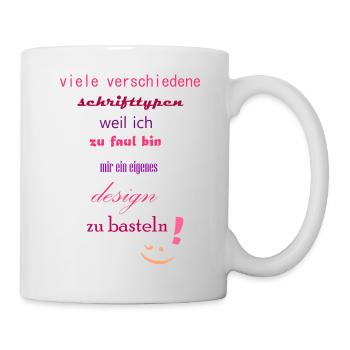 viele verschiedene Schrifttypen - Tasse - Weiß - Rechts