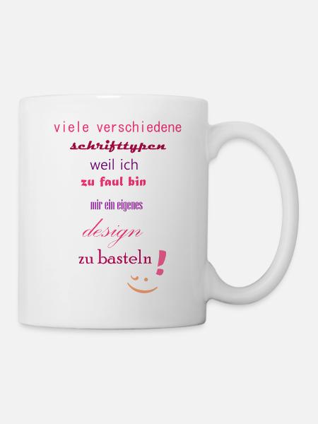 viele verschiedene Schrifttypen - Tasse - Weiß