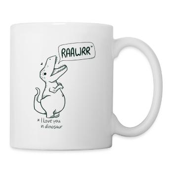 Cute Dino Saying "Rawr means I love you" - Mug - white - Right