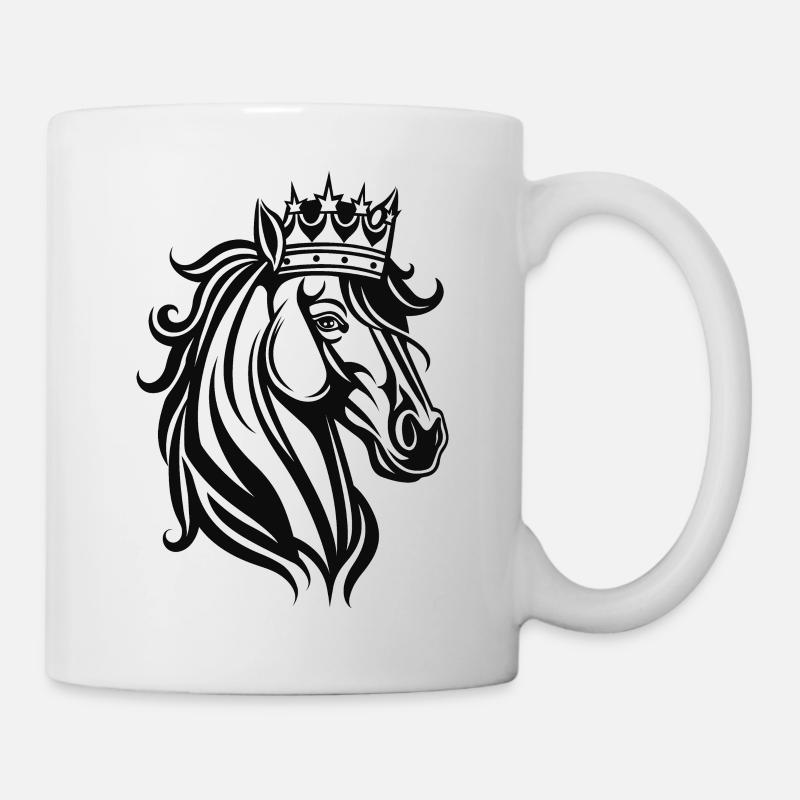 Couronnement en noir et blanc - Mug blanc - blanc