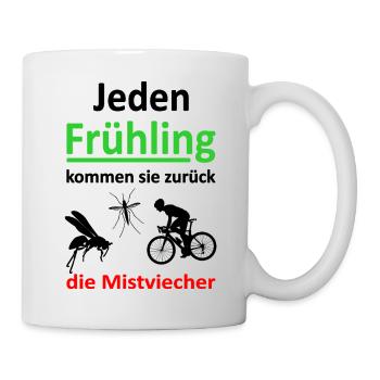 Jeden Frühling... Rennrad- Bike - Tasse - Weiß - Rechts