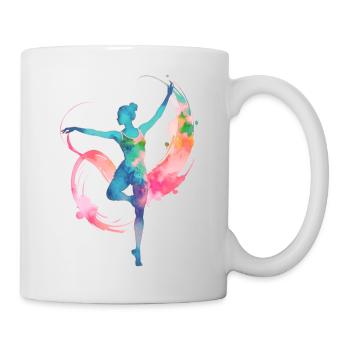 femme, gymnaste, rsg, gymnastique, illustration, aquarelle - Mug blanc - blanc - Droite