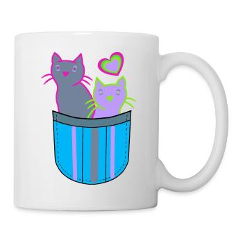Retro Cats Bag Cats Kids 80's - Mug - white - Right