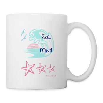 sunset wave and starfish - Tasse - Weiß - Rechts