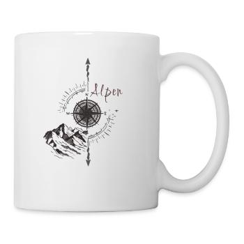 Alps,Mountains,illustration,Compass - Mug - white - Right