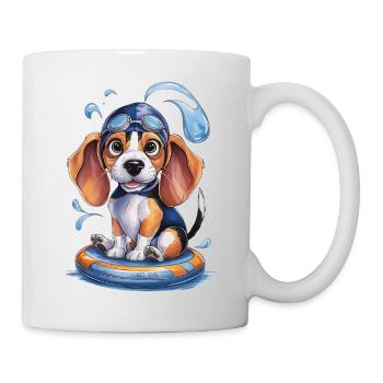 Chiot nageur à l’aventure ! - Mug blanc - blanc - Droite