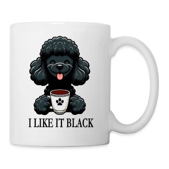 Pudel liebt schwarzen Kaffee "I like it black" - Tasse - Weiß - Rechts