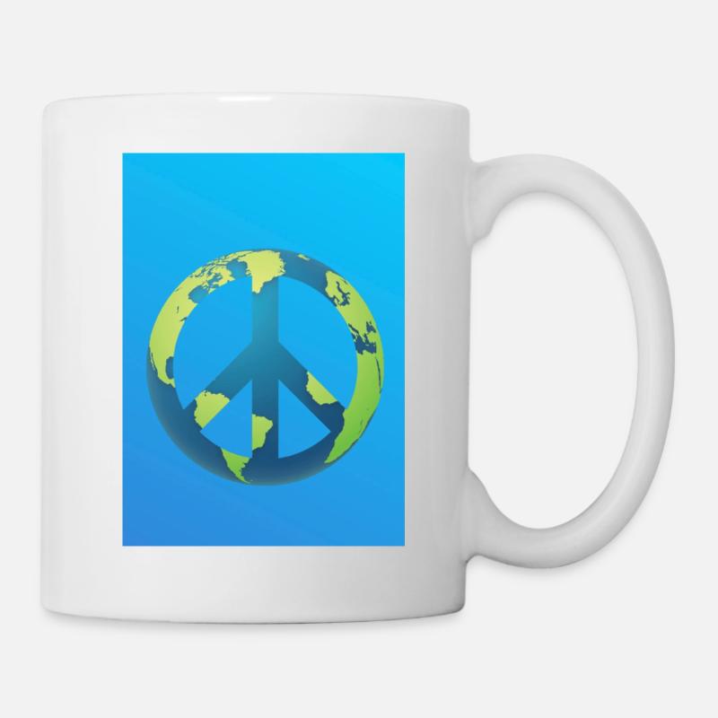 Peace Zeichen-Frieden- Save the World - Tasse - Weiß