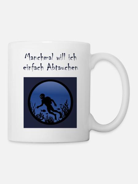 Einfach abtauchen - Tasse - Weiß
