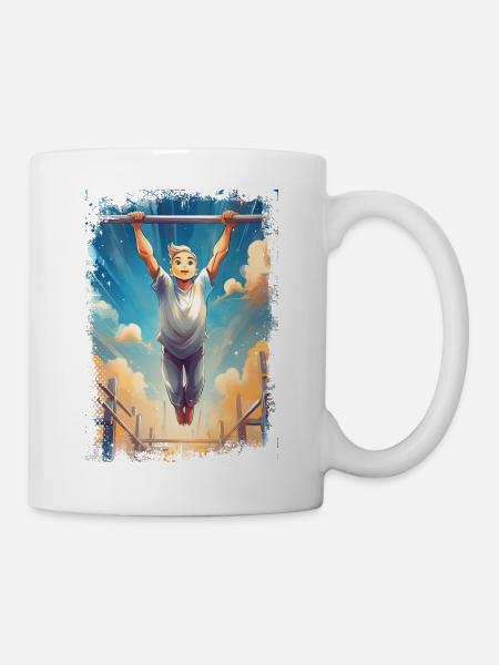 Blond and bendable - funny gymnast - Mug - white