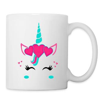 Einhorn süße Regenbogen lustige Einhörner magische Fantasie - Tasse - Weiß - Rechts