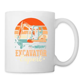Excavator Expert Operator Heavy Equipment - Mug - white - Right