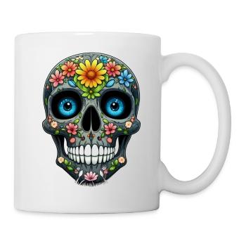 human skull made of cute avatar - Mug - white - Right