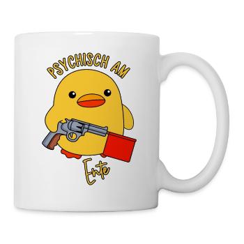 Ente Spielzeugpistole Knallfahne Psychisch am Ente - Tasse - Weiß - Rechts