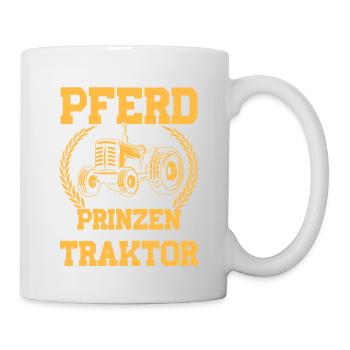 Echte Prinzen kommen mit dem Traktor Bauer Trecker - Tasse - Weiß - Rechts