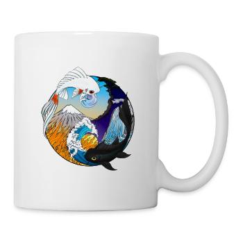 Carpes Koï - Yin Yang - Symbole - Equilibre - Mug blanc - blanc - Droite