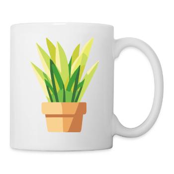Pflanze grün Topfpflanze Blätter - Tasse - Weiß - Rechts