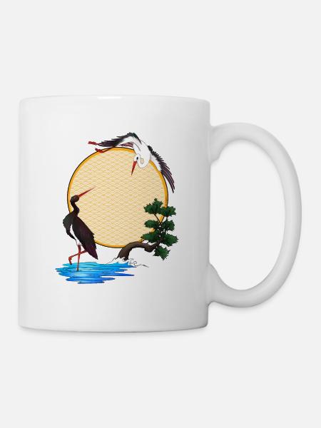 Storks - Japan - Alsace - Sun - Mug - white