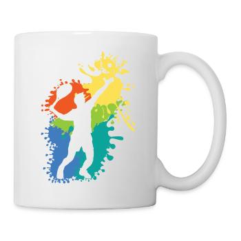 Schöne Tennis Grafik Design Geschenkidee - Tasse - Weiß - Rechts