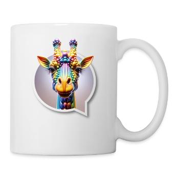 Giraffe diversity CSD rainbow 3D saying balloon - Mug - white - Right