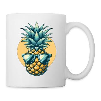 Coole Ananas mit Sonnenbrille - Tasse - Weiß - Rechts