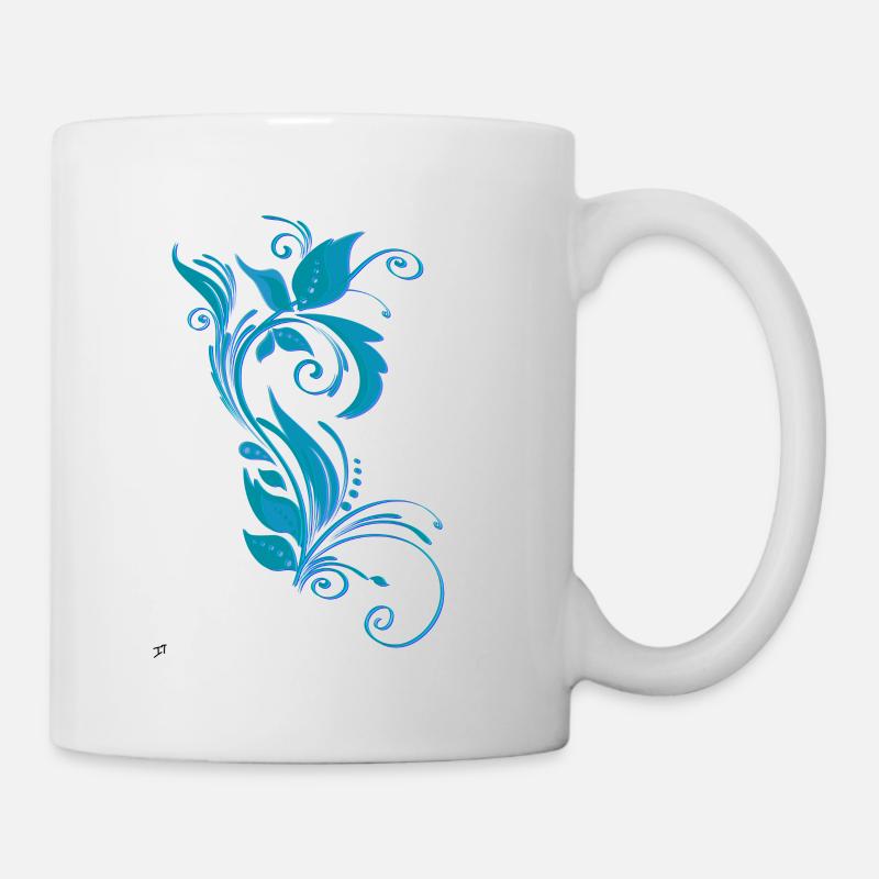 Blue and purple ornamental pattern - Mug - white