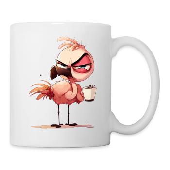 Lustiger Flamingo | Kaffee und Flamingo | Grumpy - Tasse - Weiß - Rechts