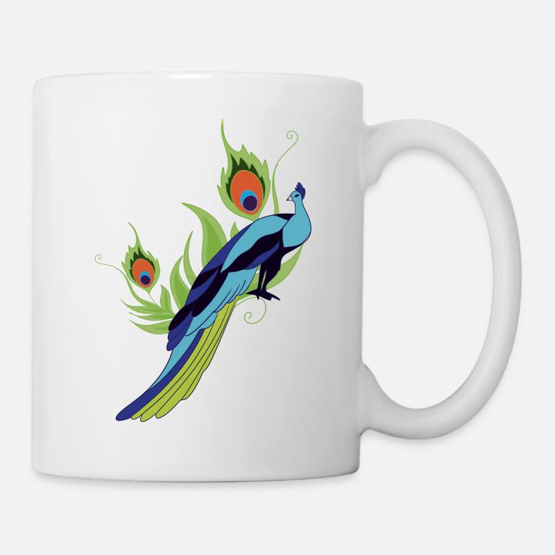 Pfau - Tasse - Weiß