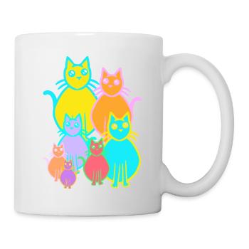 années 80 des années 90 chats chat famille enfants enfant - Mug blanc - blanc - Droite