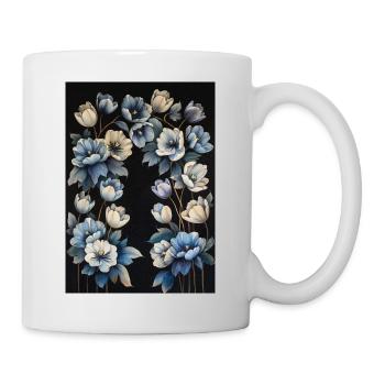 Affiche Fleurs Bleues 5 - Mug blanc - blanc - Droite