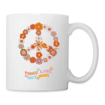 Peace Sign Make Love Not War - Tasse - Weiß - Rechts