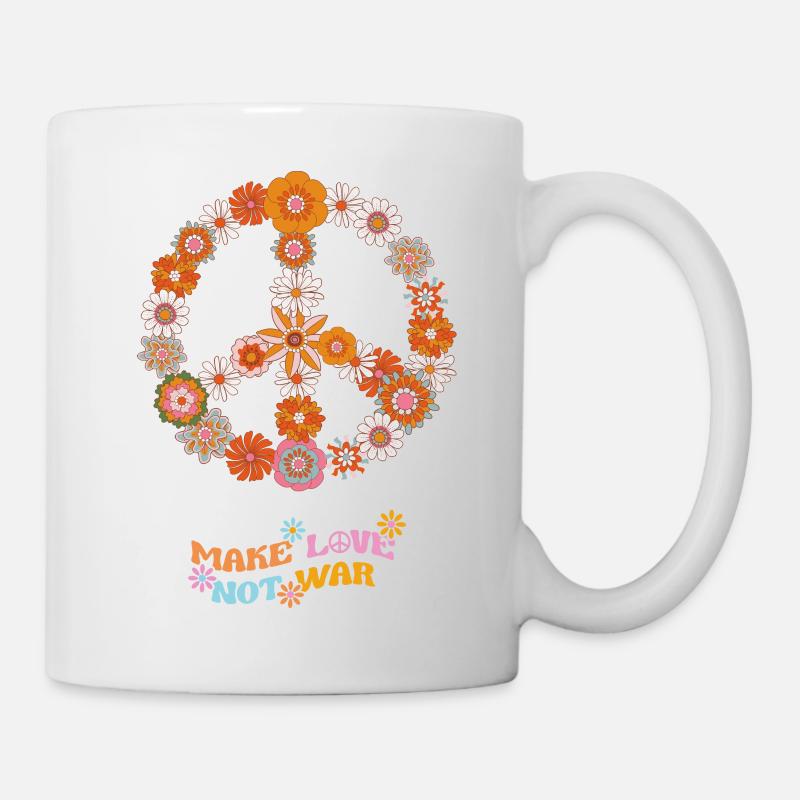 Signe de paix : Faites l’amour, pas la guerre - Mug blanc - blanc
