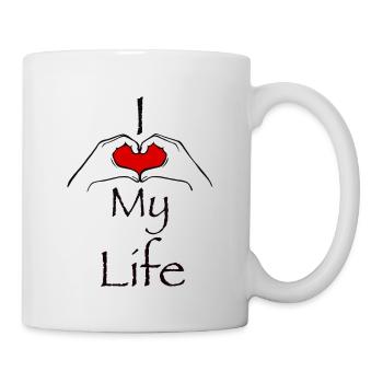 Love life liebe Leben - Mug - white - Right