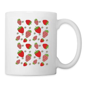 erdbeeren feld - Tasse - Weiß - Rechts