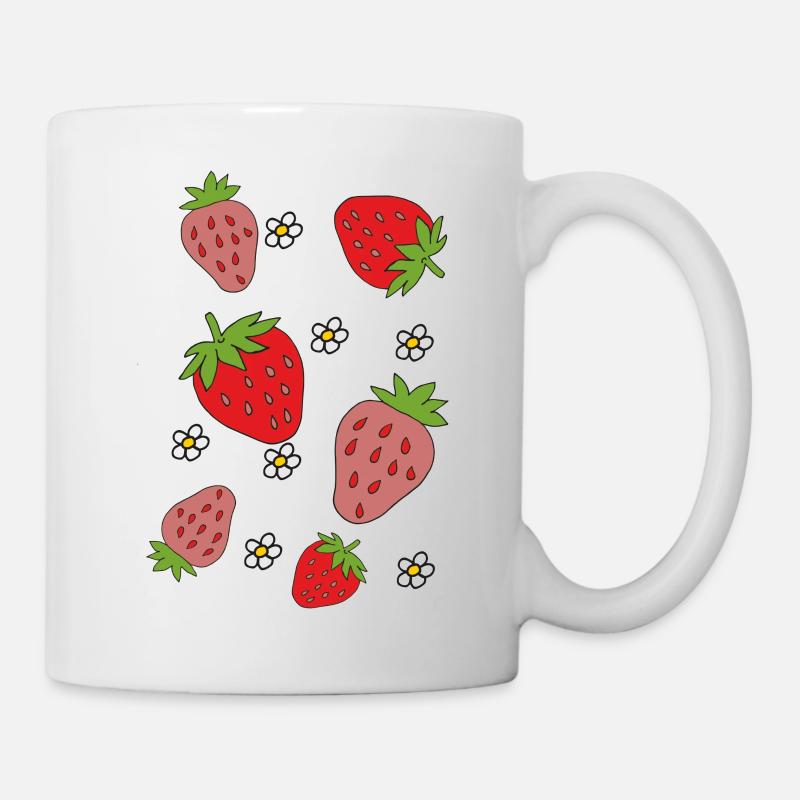 erdbeeren - Tasse - Weiß