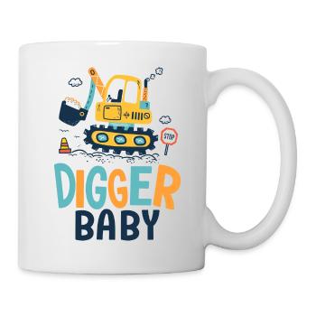 baby digger naissance bébé, papa chantier - Mug blanc - blanc - Droite
