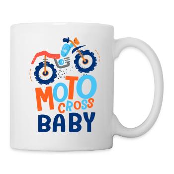 Baby Motocross Baby Father and Son Newborn Gift - Mug - white - Right