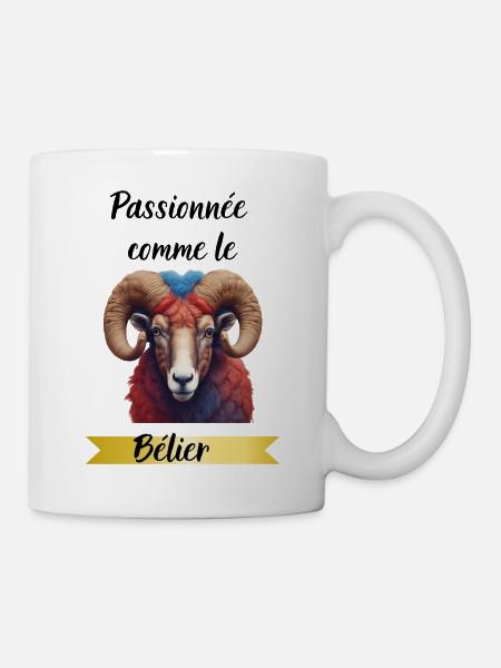 Passionnée comme le bélier - Mug blanc - blanc