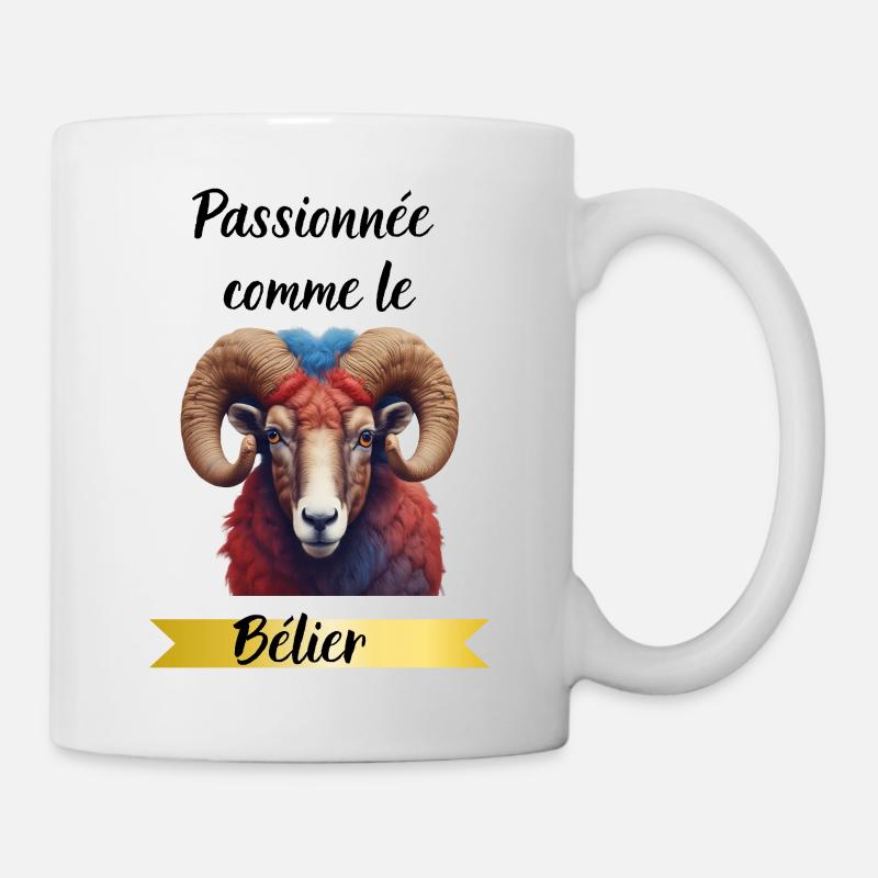 Passionnée comme le bélier - Mug blanc - blanc